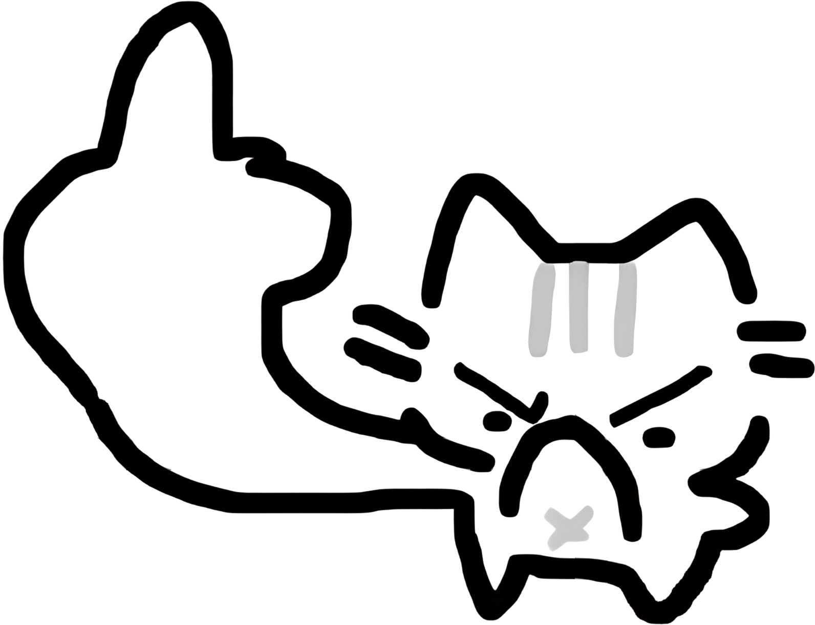 Toxic Cat pointing